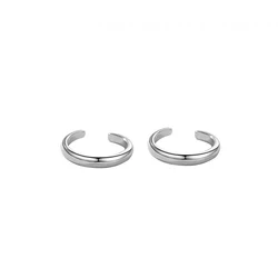 Silver Minimalist Double Layered Personality Clip Earrings (ET10196SD)