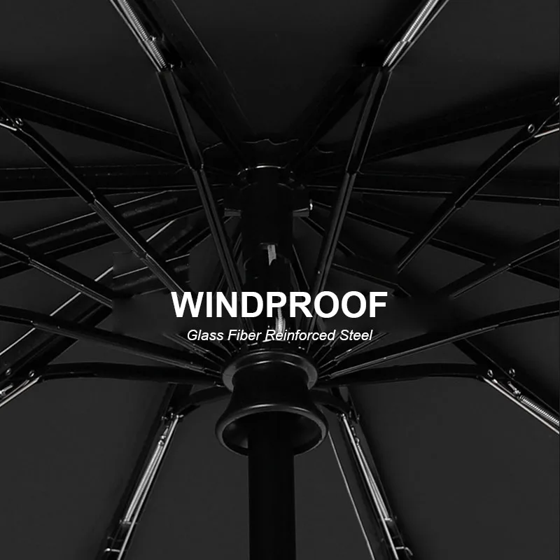 Large 24 Bone Solid Color Automatic Umbrella Light Collapsible Large Format Outdoor Sunshade UV Protection Automatic Umbrella 3