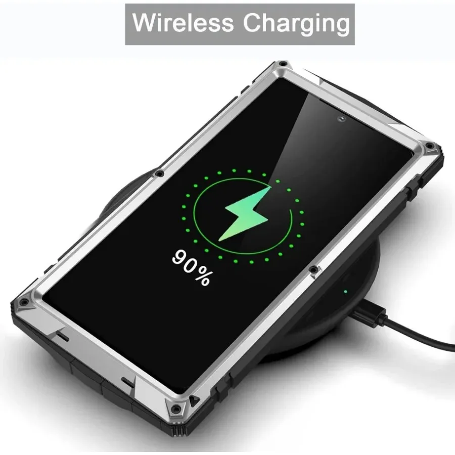 360° Full Body Shockproof Aluminum Metal Case with Inner Silicone and Kickstand