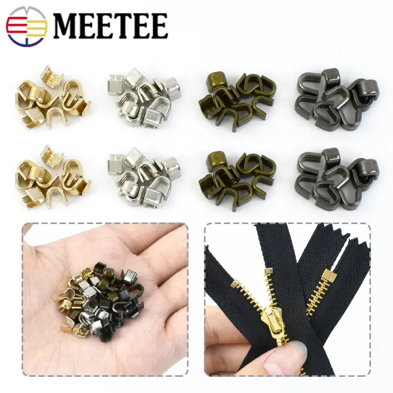 

50/100g 3#5#8#10# Meteal Zipper Stoppers U Style Non-slip End Lock Zippers Top Stop Repair Kits DIY Sewing Crafts Accessories