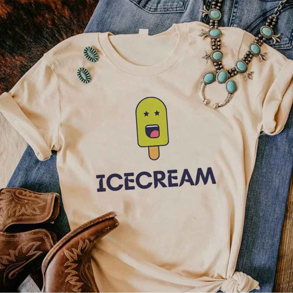 

Женская футболка Icecream, комикс, уличный Топ, женская одежда в японском стиле аниме y2k