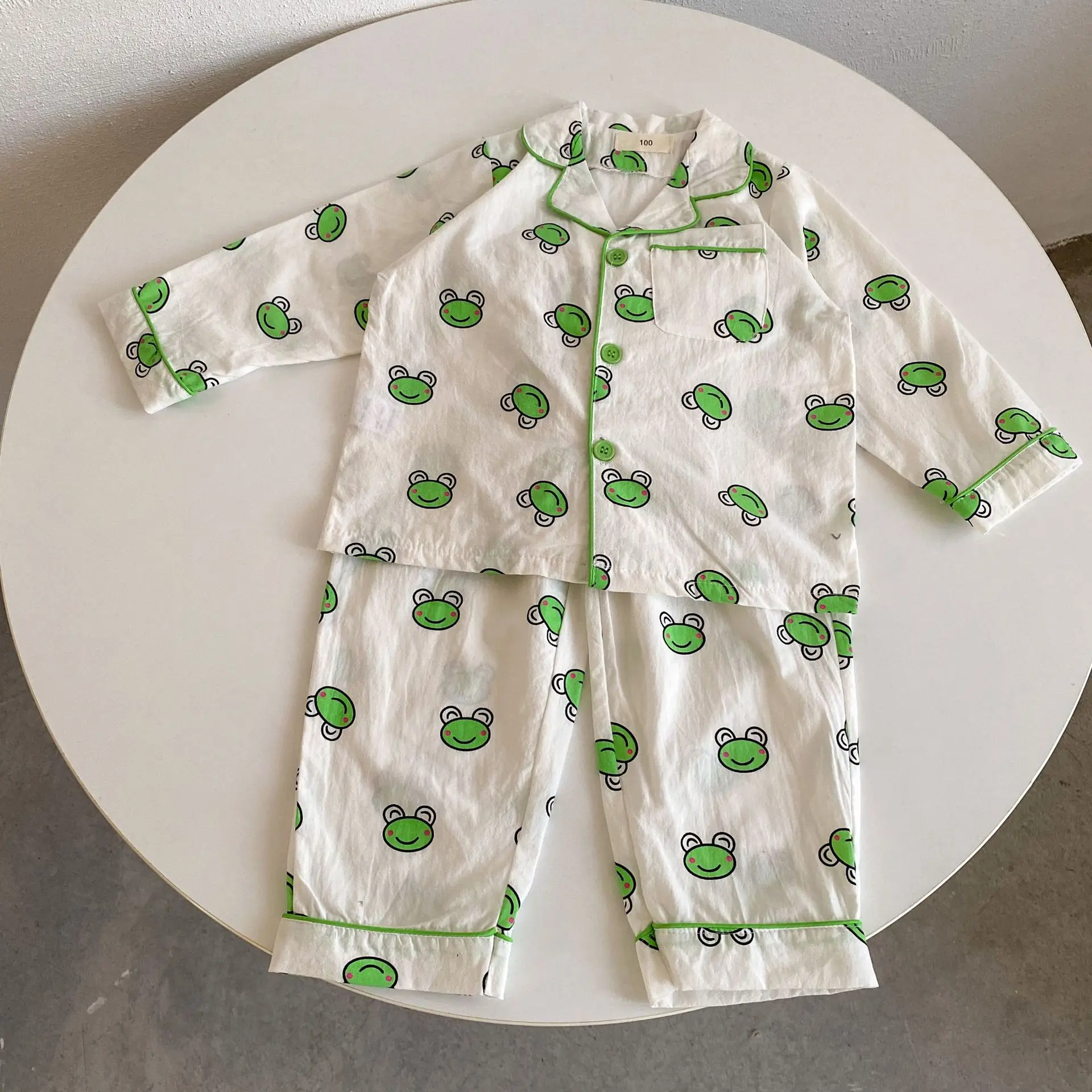 2022 Summer New Children Short Sleeve Clothes Set Baby Boys Girls Soft Cotton Cardigan + Pants 2pcs Suit Infant Kids Pajamas Set vintage Baby Clothing Set