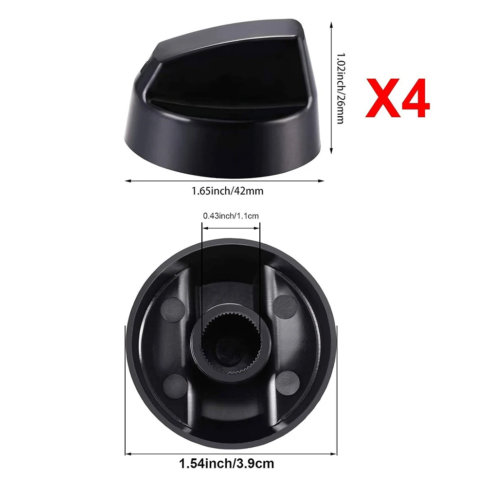 Stove Top Control Knobs 4 Sets for Home Kitchen Cookers