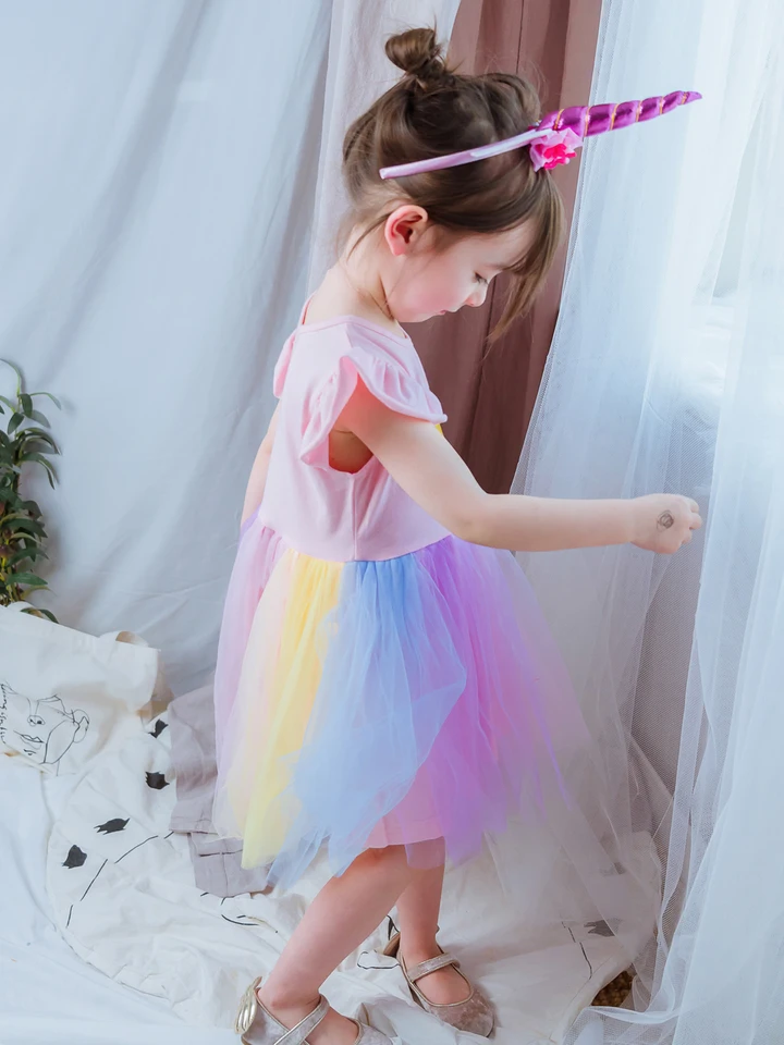 Sunny Fashion Vestito Bambina Ragnatela Incandescenza In