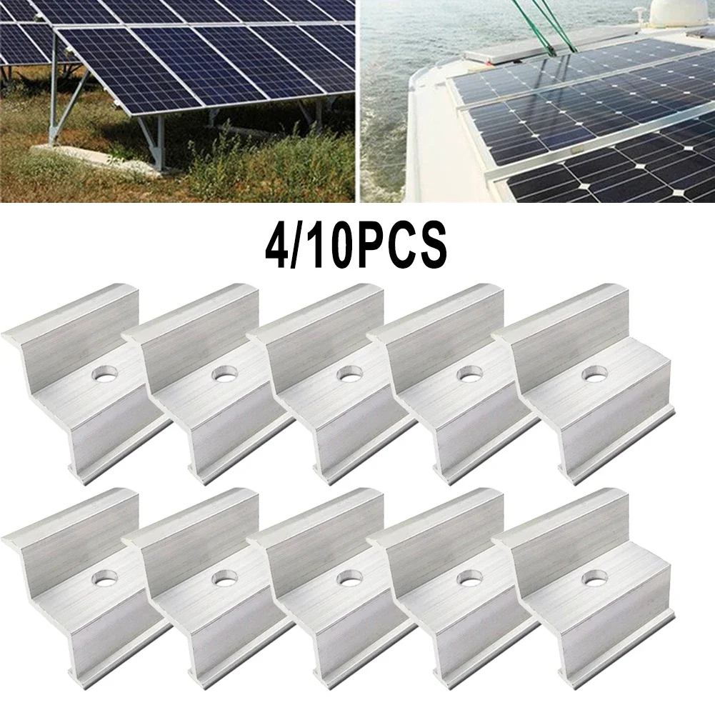 

4/10Pcs End Clamp Module Solar PV Photovoltaic Aluminum Profile Mounting Bracket 35mm 40mm Solar Panel Accessories