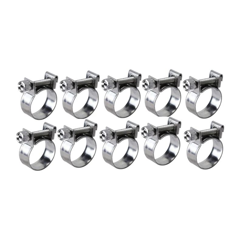 Promotion! 10Pcs Sanitary Mini Fuel Line Pipe Hose Clamp Clip 304 Stainless Steel Heavy Duty(14-16Mm) |