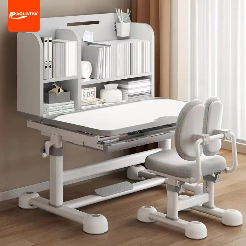 AOLIVIYA Children's Study Table Student Home Desk Primary and Secondary School Student Writing Desk Homework Table Hand Lifting