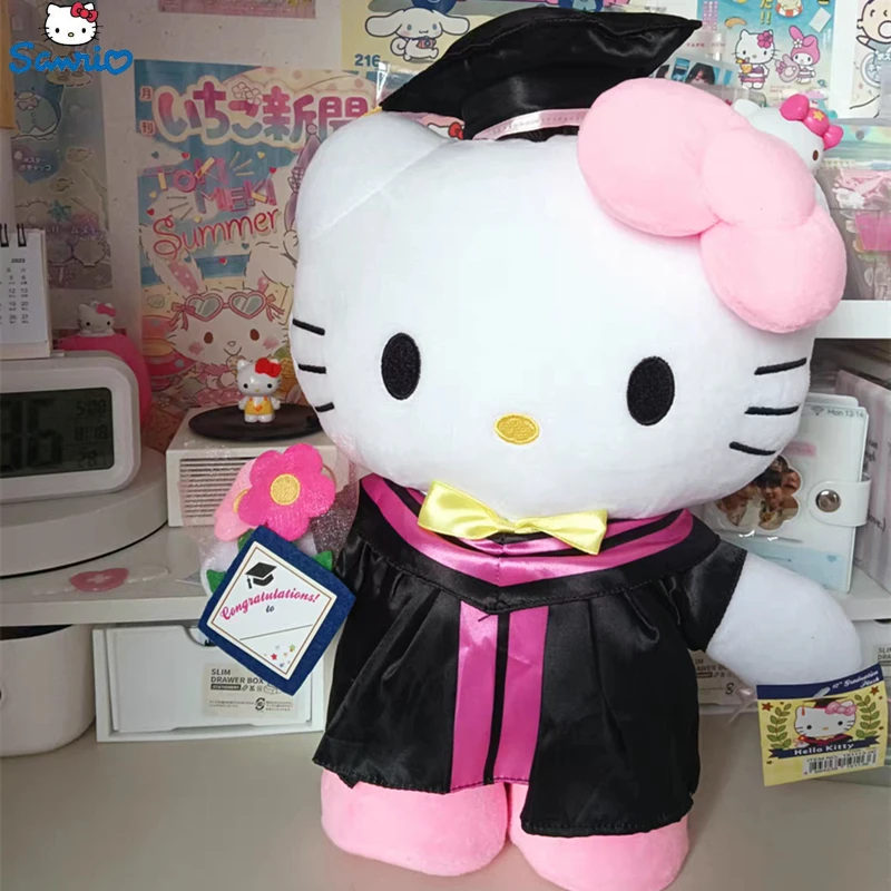 

35 см Kawaii Sanrio аниме хобби My Melody Kuromi Cinnamoroll Hello Kitty Выпускной большой плюшевый Кукла диван Подушка Детские Рождественские подарки