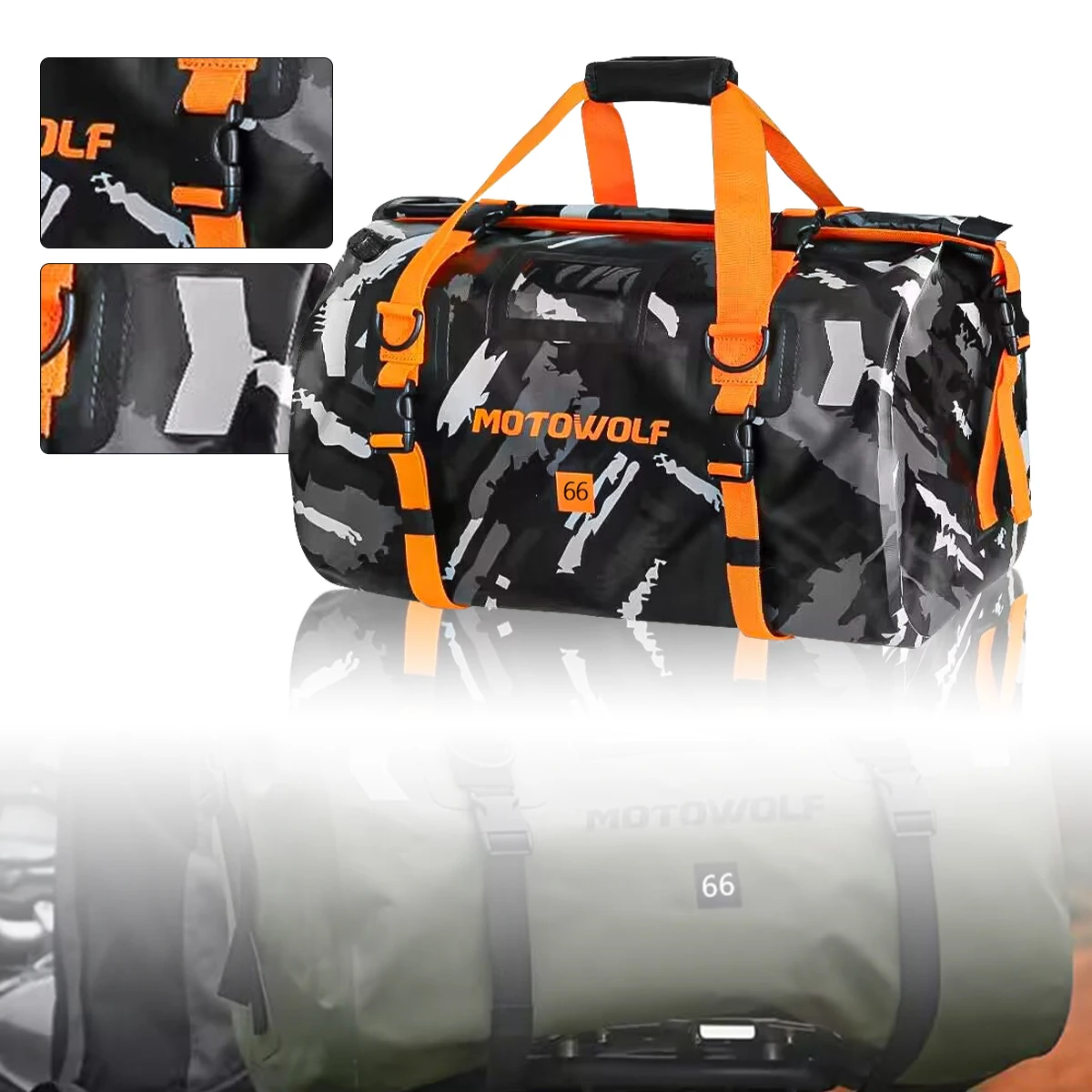 오토바이 방수 테일 백, 뒷좌석 가방, 여행 가방, 오토바이 스쿠터, 스포츠 수하물, 뒷좌석 라이더 가방, 3 가지 색상, 40L, 66L