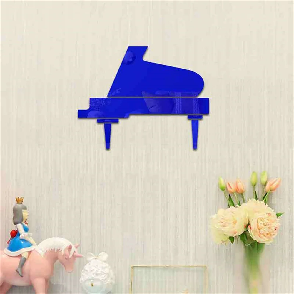 Creative Piano 3D Mirror Acrylic Wall Stickers Self Adhesive Decals DIY Bedroom Living Room Bathroom Home Decor