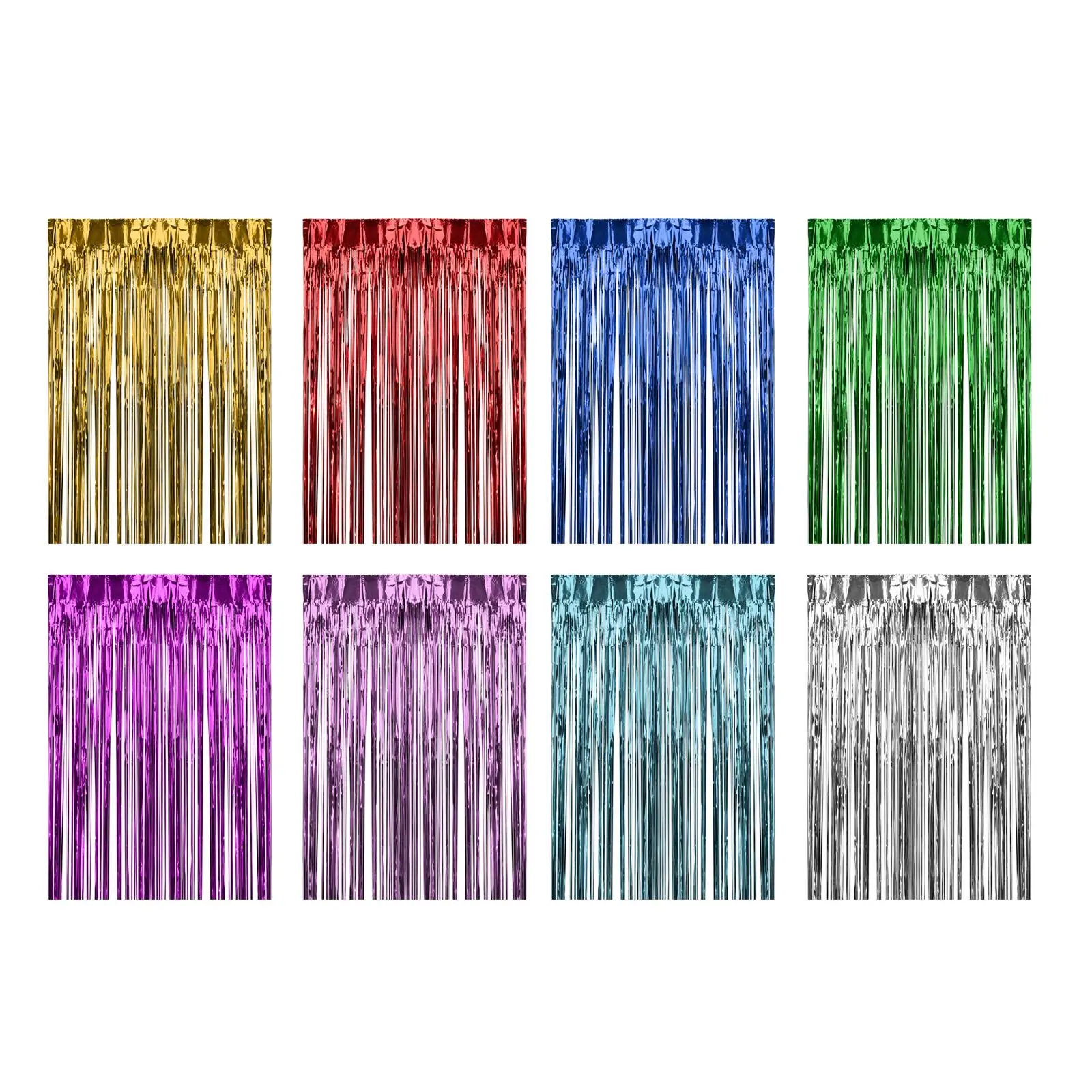 2Pcs Foil Fringe Curtains Party Decorations Photo Props Backdrop Foil Curtain Backdrop for Birthday Party Bedroom Event Wedding