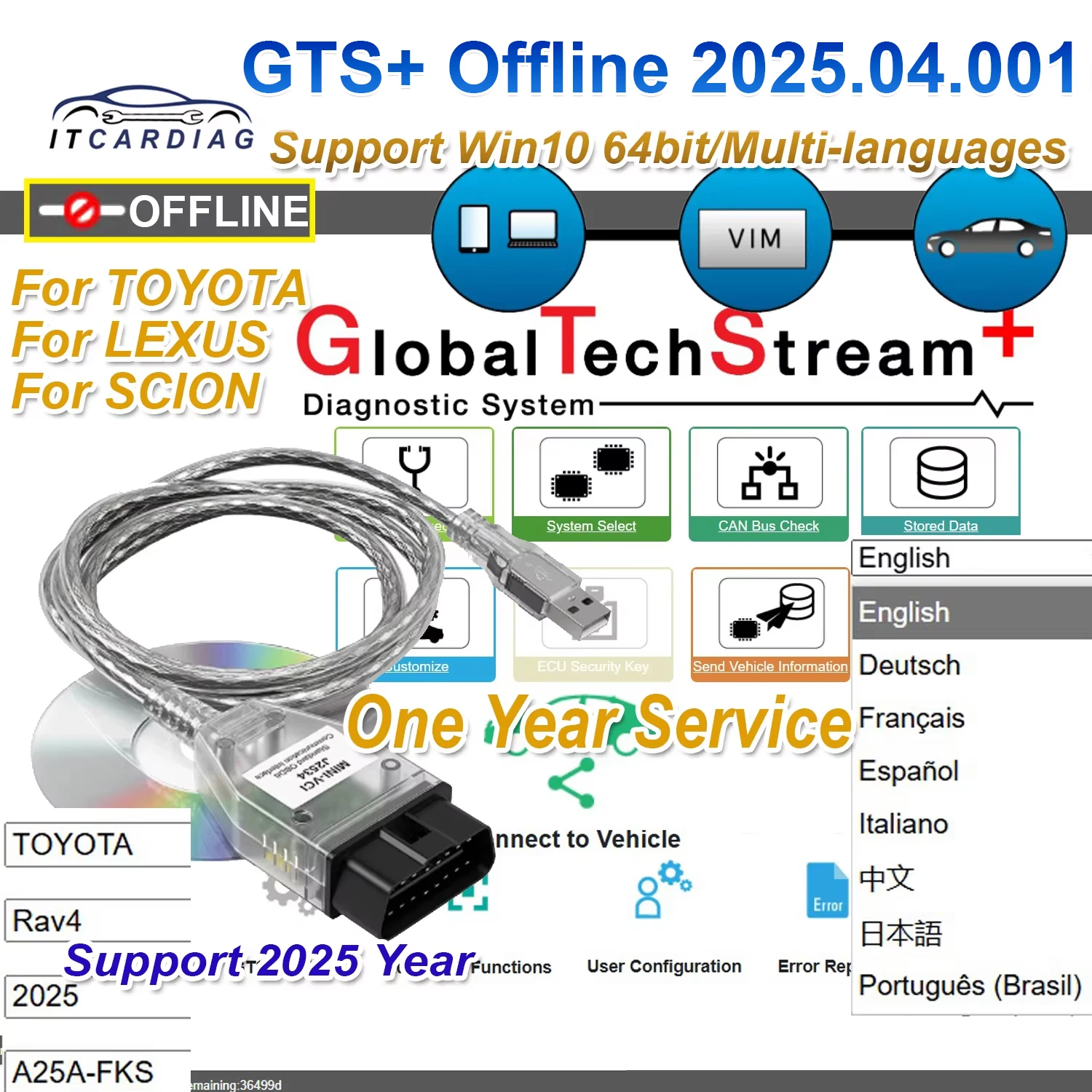 Windows10 PC テックストリーム GTS 診断機 トヨタ レクサス用7 【公式