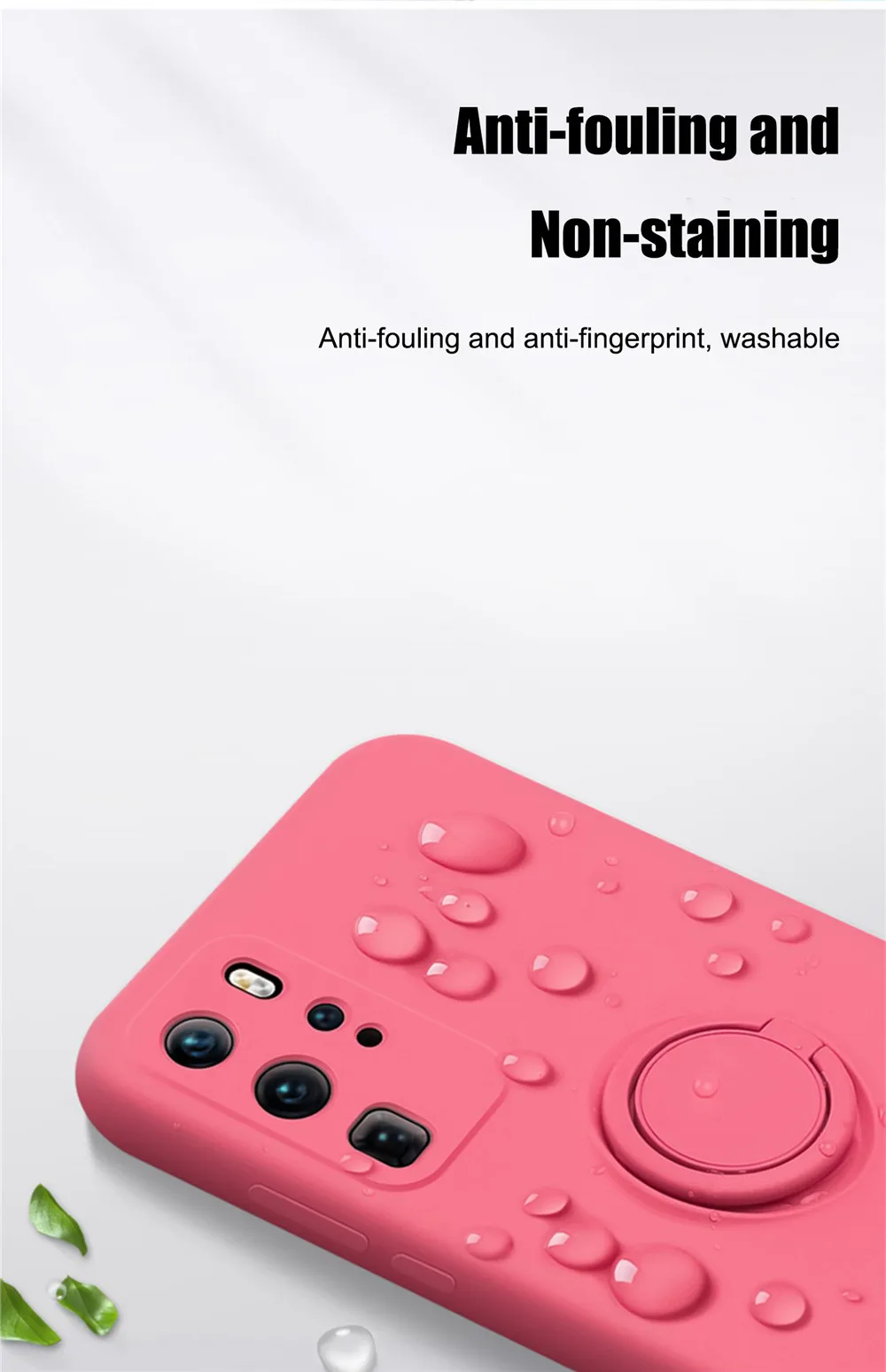 Liquid Silicone Case With Magnetic Ring Holder For Huawei And Honor_voghion.com