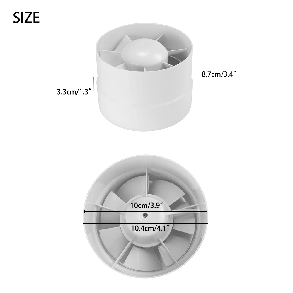 100/125/150 Mm Round Exhaust Fan Duct Ventilator 220V Ventilation Vent Air Extractor For Window Bathroom Toilet Kitchen Booster Ventilation Fan