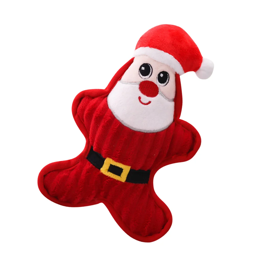 

Adorable BB Sound Toys Pet Bite Chew Plush Playing Toy Pet Supplies (Santa)