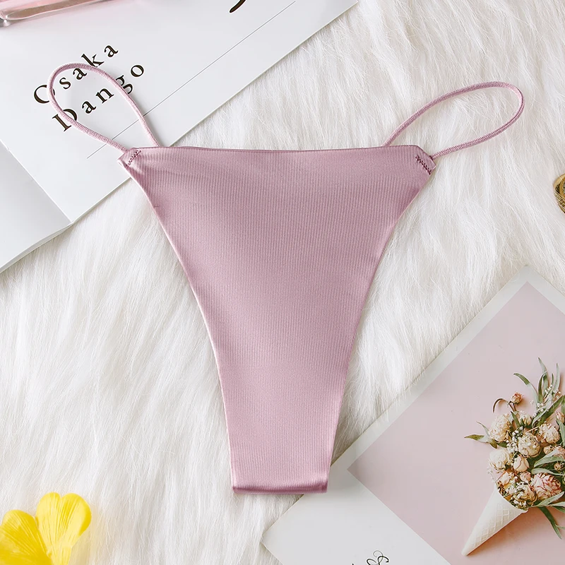 BANNIROU 3Pcs Sexy Seamless Underwear For Woman Thongs Fitness Sports Ice Silk Female G-string Panties Women's Lingerie