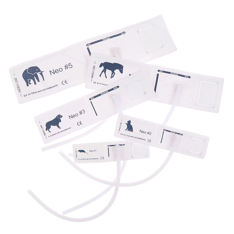 5 Size Of Veterinary Blood Pressur Cuff Multisize Upper Arm Disposable Non-woven Animal NIBP Cuff Pet Blood Pressure Single Hose