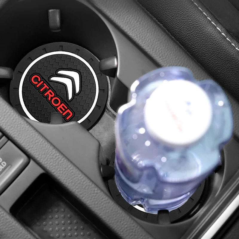 2Pc Car Coasters Water Cup Slots Non-Slip Mat Water Cup Pad For Citroen C2 C3 C4 C5 C6 C1 DS3 DS4 DS5 Xsara Berlingo Accessories cup holder coasters car coaster pads
