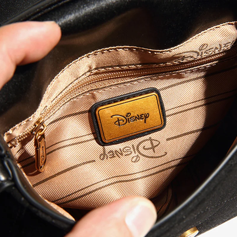 Disney Mickey Retro Diamond Diamond Lattice Bag Female Commuting Shoulder Bag Pure Black Premium Handbag 4