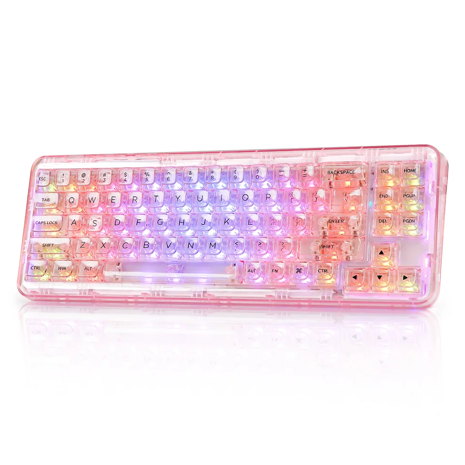 は*\"様 Yunzii X71 メカニカルキーボード Keyboard クリア Amazon.com: YUNZII X71 Wireless Hot Swappable Transparent