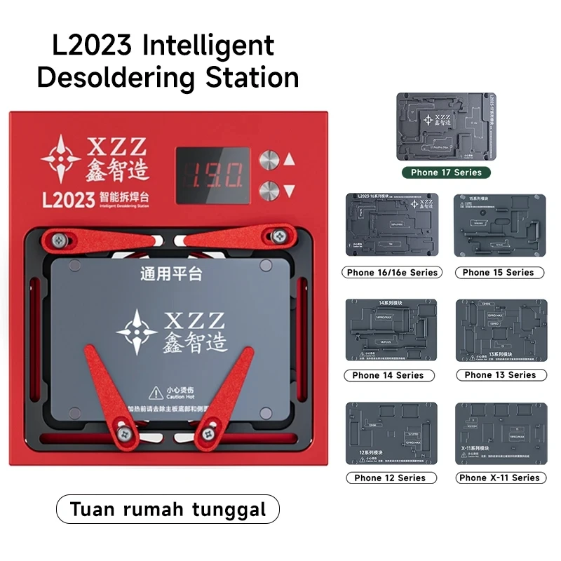 XZZ L2023 지능형 디솔더링 스테이션 아이폰 X-17 17Air 17Pro Max 메인보드 IC 칩 BGA 스텐실 용접 히터 도구