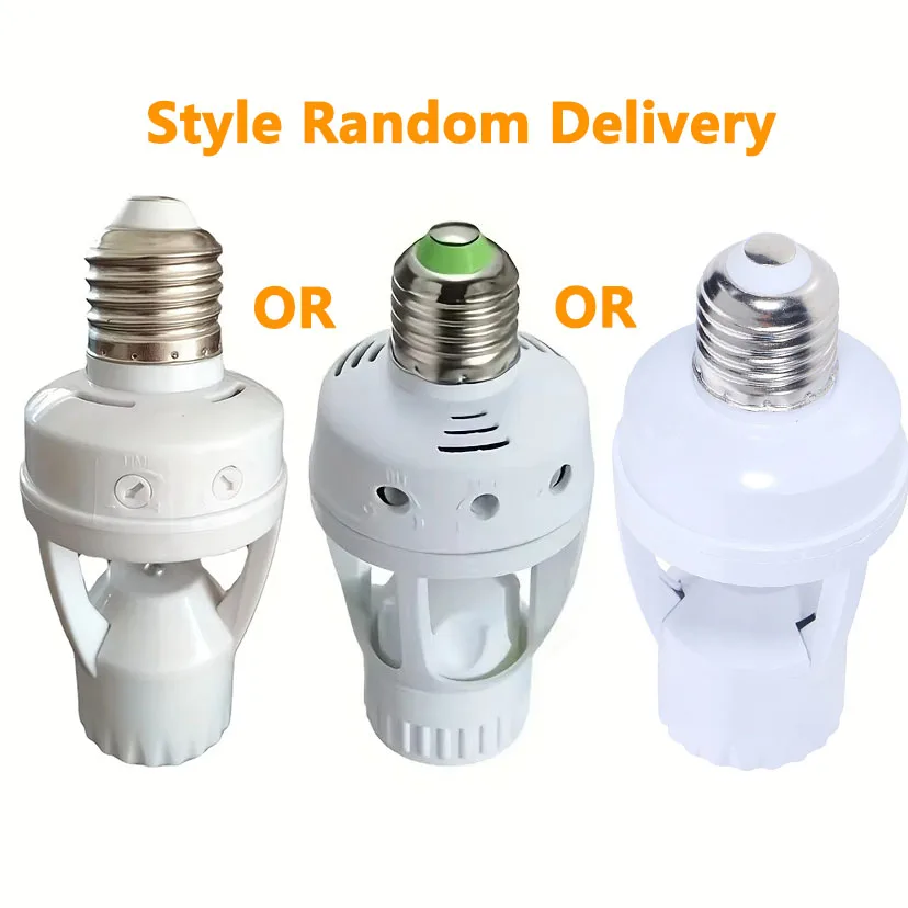 E27 Led Lamp Base Motion Sensor Auto On/Off Infrared Light Control 110-240V Smart Infrared LED Bulb Holder PIR Switch Automatic