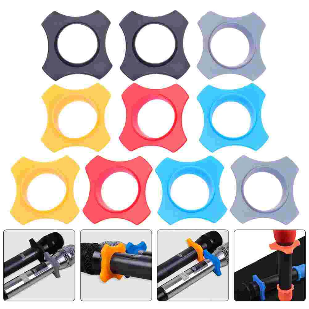 

10 Pcs Microphone Non-slip Cover Anti Drop Ring Anti-roll Accessories Rubber Fall
