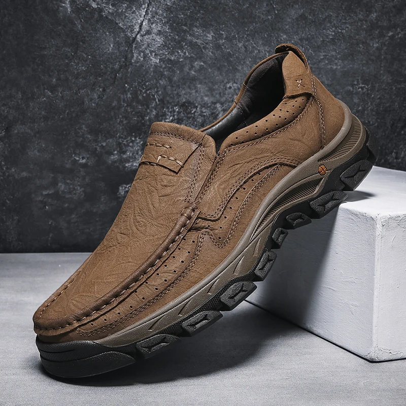 

High Quality Real Leather Men Loafers Luxury Casual Shoes for Men Comfortable Soft Driving Flats Sneakers Handmade Men Moccasins