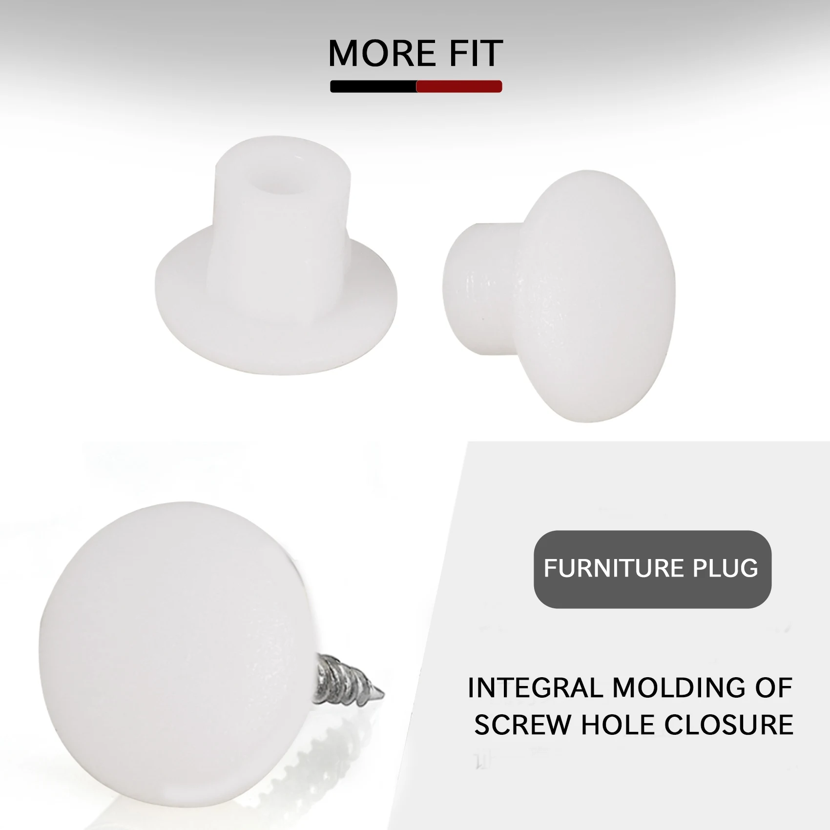 Home furniture decor 5 mm white plastic hole drilling cover 100 pcs furniture hole cover