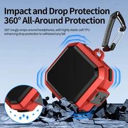 Shockproof Earphone Protection Case with Safety Lock and Full Cover Design - Buds 4 (Red)