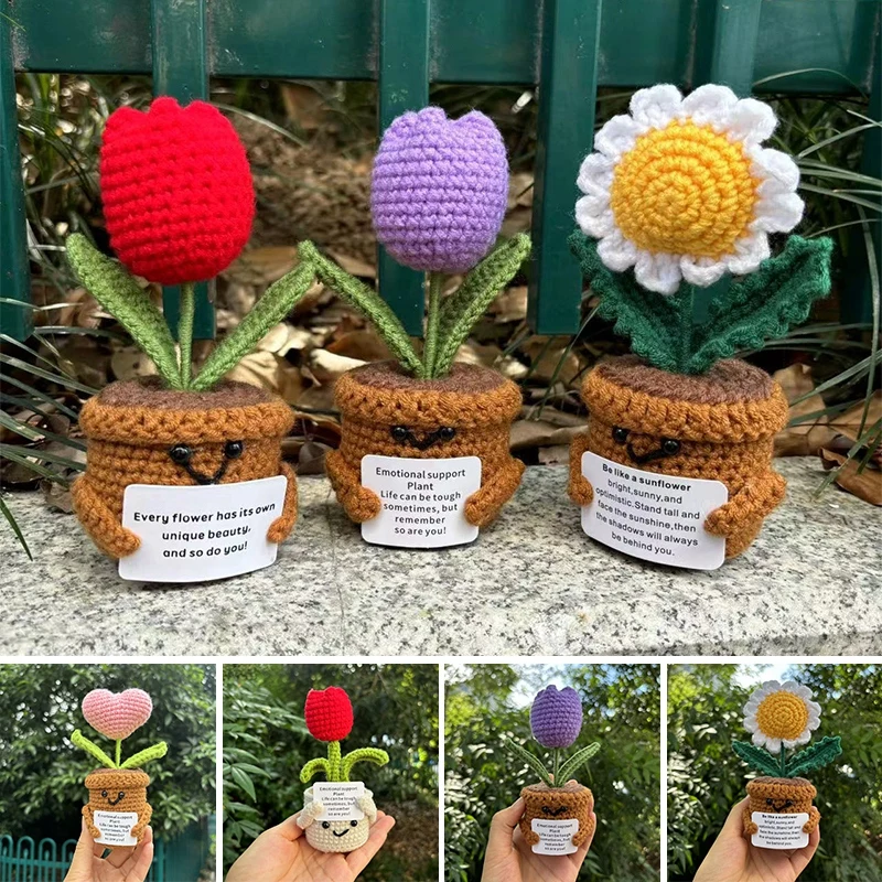 Kit DIY Bouquets De Fleurs Au Crochet - 12 Fleurs (tournesol, Orchidée) - Avec Crochet, Fil, Instructions - Pour Décoration, Cadeau
