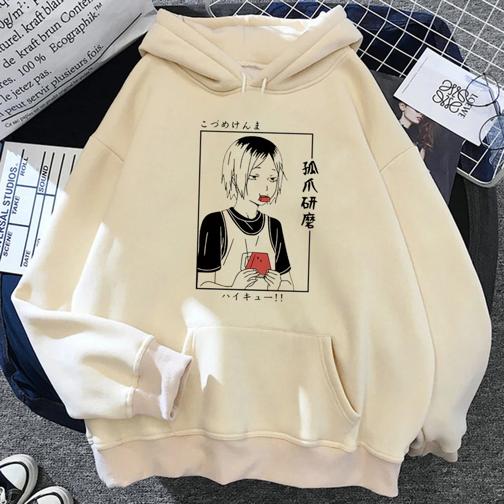 

Haikyuu hoodies women long sleeve top y2k aesthetic 90s harajuku Hood hoddies female streetwear sweatshirts