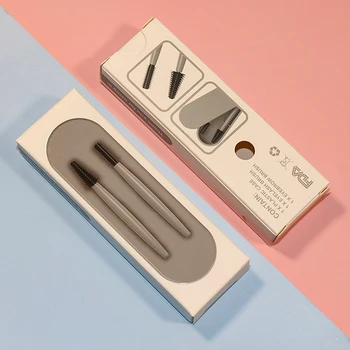 재사용 가능한 코튼 면봉 귀 청소 화장품 코튼 봉오리 실리콘 면봉, 메이크업 마스카라 속눈썹 연장, 상자당 2 개