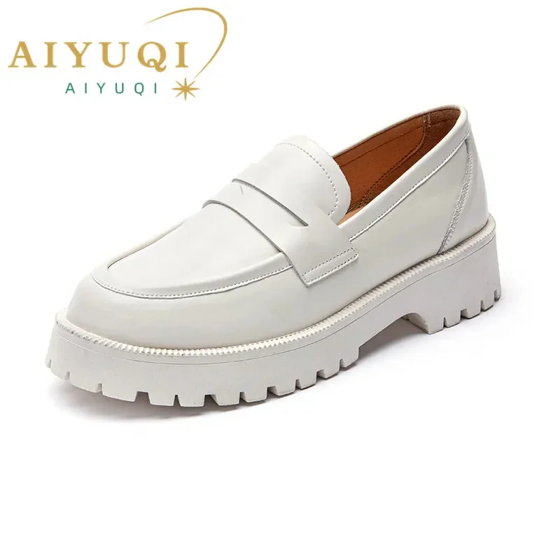 

Spring Shoes Female British Style Thick-soled College Style Casual Loafers Genuine Leather Fashion Shoes Girls WHSLE MTO