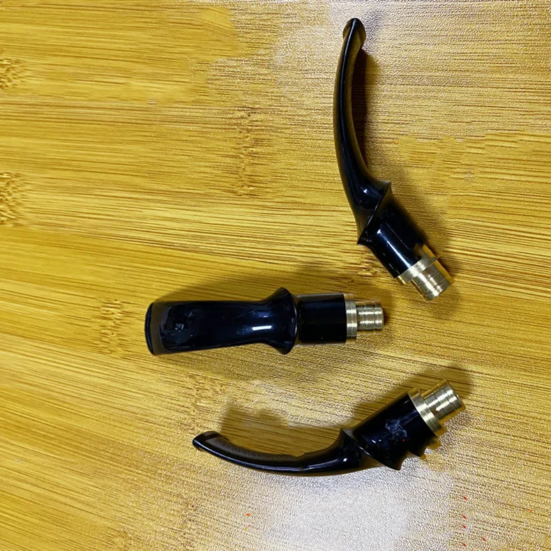 Smoking Pipe Specialized Bent Mouthpiece Acrylic Mouthpiece for 9mm Flue Wood Tobacco Pipe Accessories