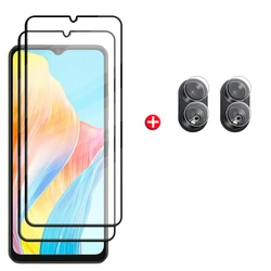 6 - in - 1 Tempered Glass Screen Protector with Full Cover Glue and Lens Guard for OPPO A38 (2 Glass and 2 Lens)