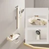 Bathroom Wall Mounted Simple Shower System Piano Key Rainlfall Pressurized Cold Hot Water Shower Faucet Full Set Space Aluminum 2