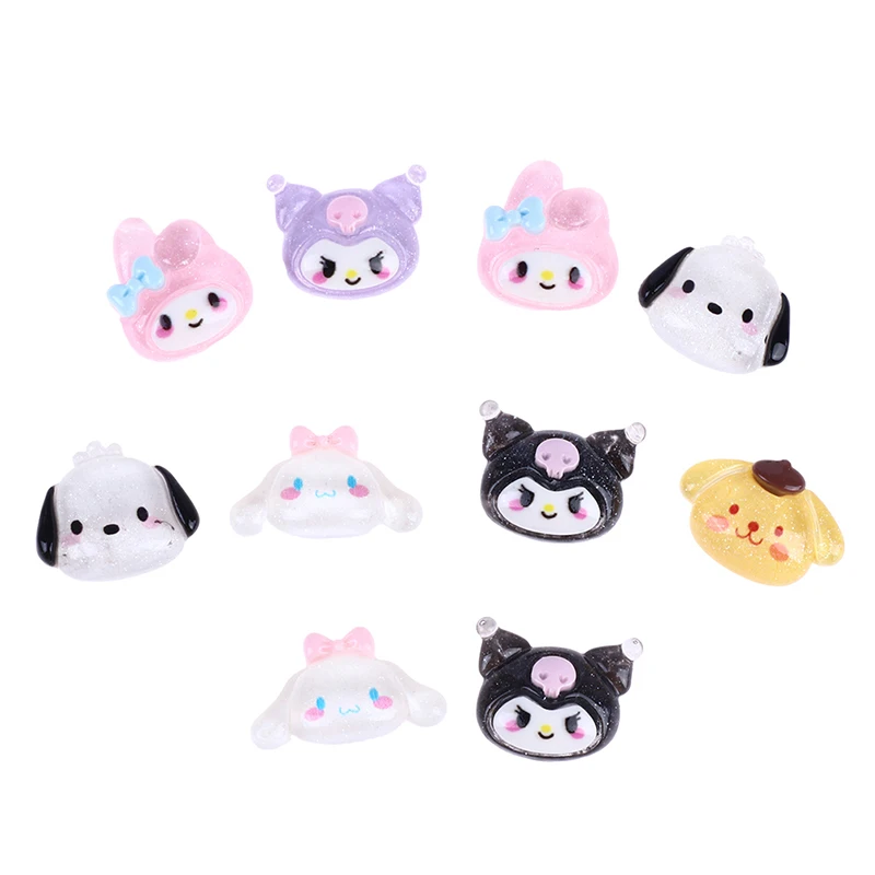 

10 шт. Kawaii Sanrio аниме Hello Kitty Kuromi милая My Melody Cinnamoroll блестящая ледяная прозрачная Бижутерия Аксессуары игрушка для девочек