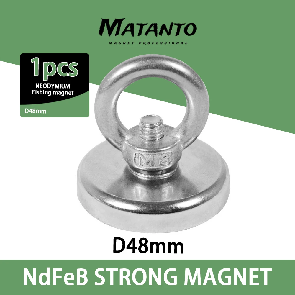 

1/3/5pcs D48 Super Strong Magnet NdFeB Pot Fishing Magnets Salvage Fishing Hook Magnets Imanes Strongest Permanent