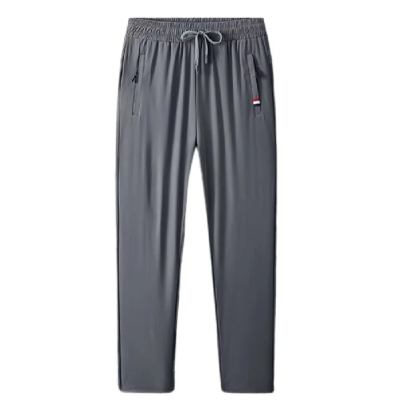 Women's Ice Silk Sports Pants Summer Thin Elastic Loose Casual Pants High Waist Straight Leg Long Pants Breathable Air Condit... - Image 2