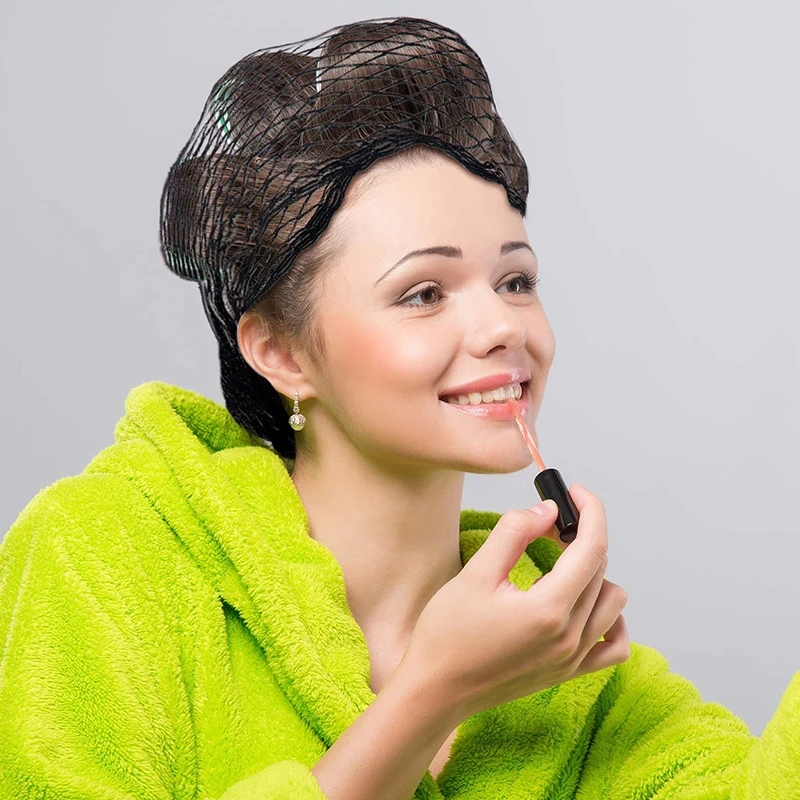 Durable Cotton Hair Net Good Breathability Effective Women Triangular Mesh Hair Net Universal Sleep Hairnet For Lady 2