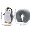 Cute Multifunctional Changable Cartoon Cervical Fluffy Pillows U Shaped Travel Pillow Penguin Whale Protection Neck 5