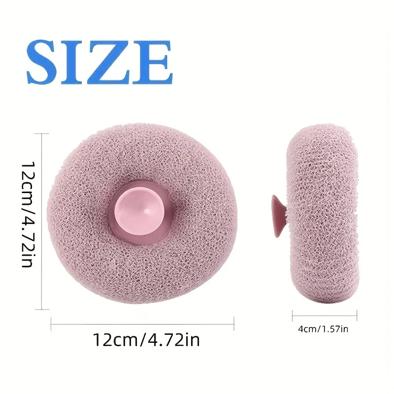 Exfoliating Shower Brush with Suction Cups - Massage Bath Ball Sponge, Suitable for Both Men And Women, Wall-Mounted Loofah