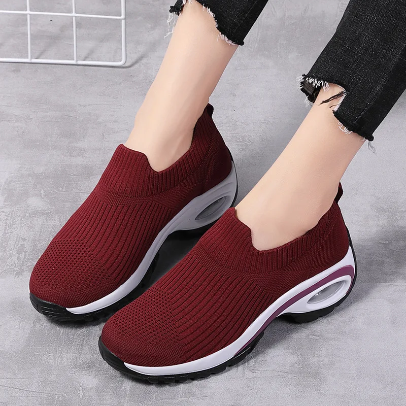 Girl‘s ’Mesh rocking shoes women's platform single shoes large size Mom shoes loafers