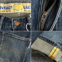 Jean Vintage Blanc Brodé pour Homme, Pantalon Slim à Jambes Droites, Assressentià Tout, à la Mode 6
