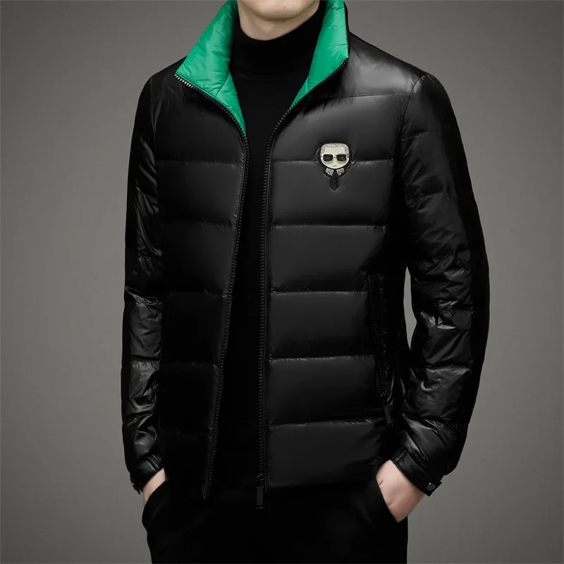 thumbnail image 1 of Chaqueta corta de plumón, chaquetas acolchadas ligeras de lujo, ropa de diseñador para hombre, plumón de pato, acolchado para hombre, abrigo de invierno cálido y frío para hombre, 1 of 5