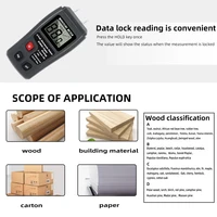 Portable Wood Moisture Meter 0-99.9% Humidity Content Tester Two Pins Digital Hygrometer Moisture Analyzer for Wood Timber Damp 2