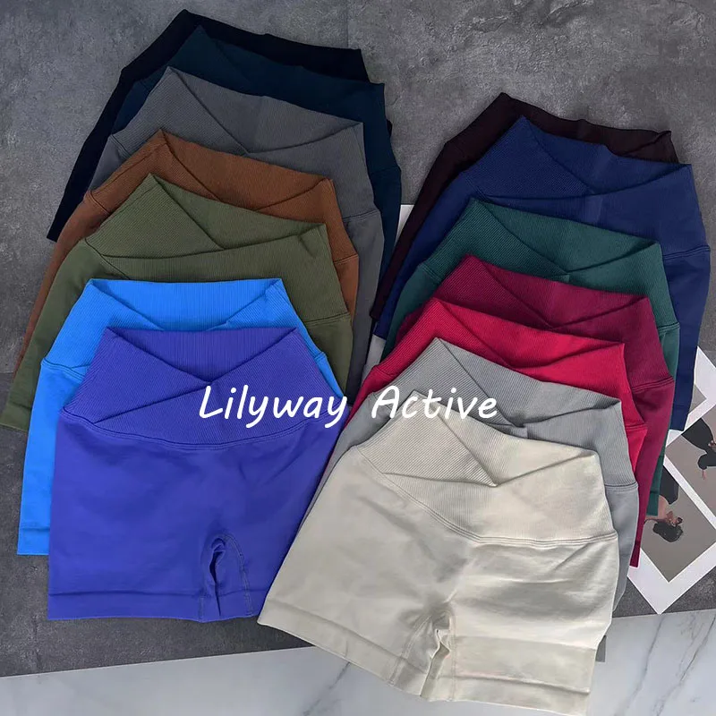 Cross Waist Seamless High Waist Gym Push Up Fitness Sports Shorts Women Cycling Yoga Butt Lifting Short sports shorts,running shorts,yoga shorts,workout shorts,seamless shorts