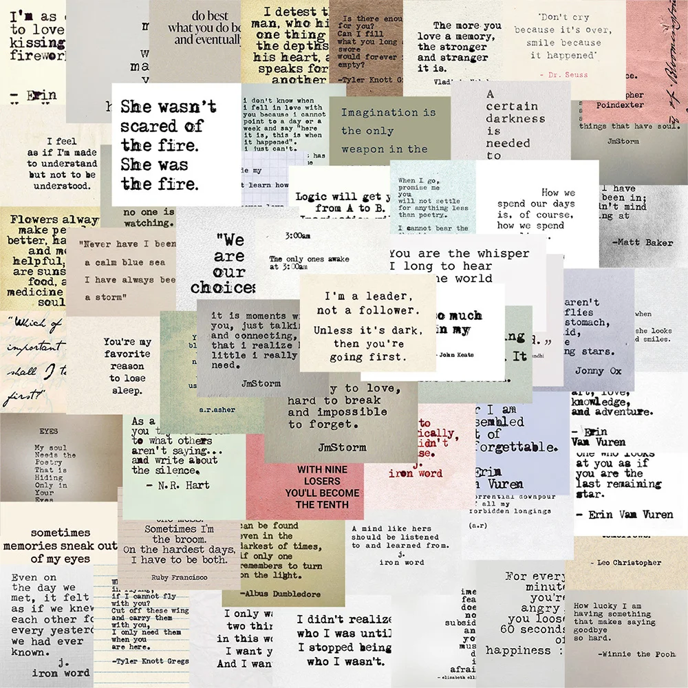 

10/30/60PCS Vintage Celebrity Quotes inspirational Decals Toys DIY Suitcase Skateboard Phone Luggage Bike Stickers Gift