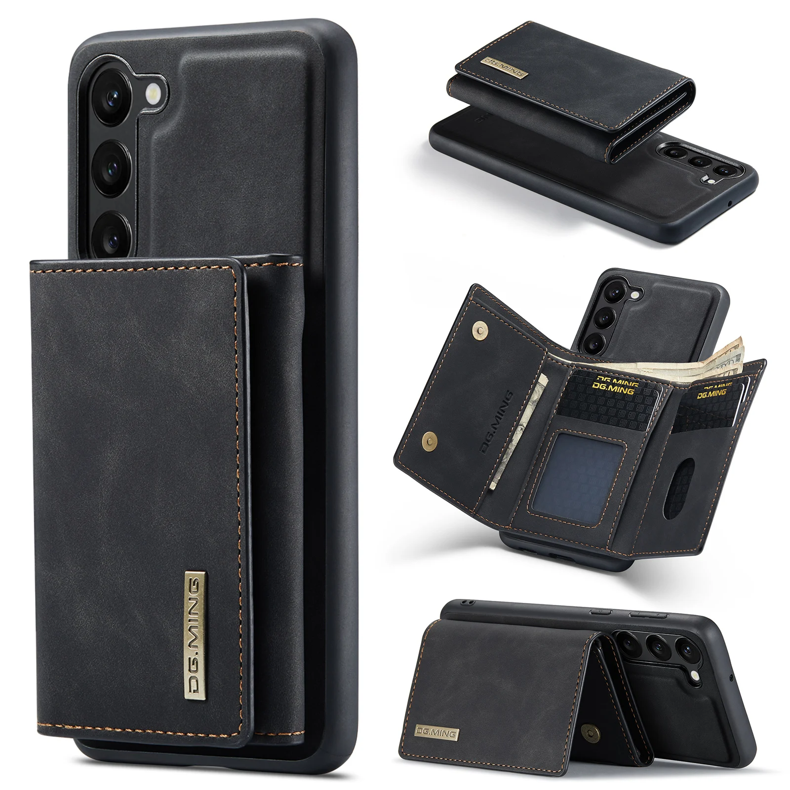 

DG.MING 2 in 1 Magnetic Detachable Leather Wallet Phone Case For Samsung Galaxy S23 Plus S22 Ultra M1 Series